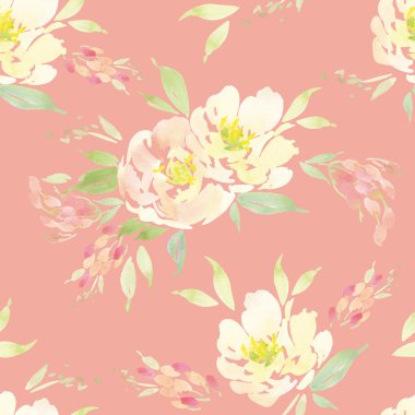 Suluboya çiçek deseni