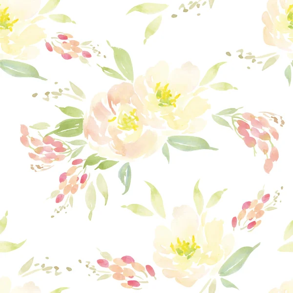 Aquarell-Blumenmuster — Stockvektor