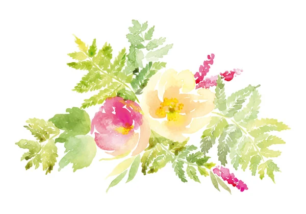 Modèle de fleur aquarelle — Image vectorielle