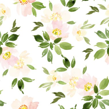 Suluboya çiçek deseni