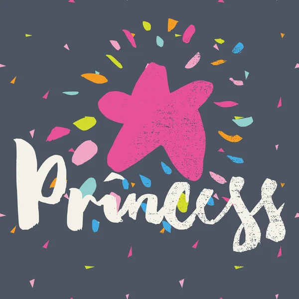 Imprimir para T-shirt Princesa. Letras manuais . — Vetor de Stock