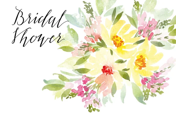 Acuarela tarjetas de felicitación flores . — Vector de stock