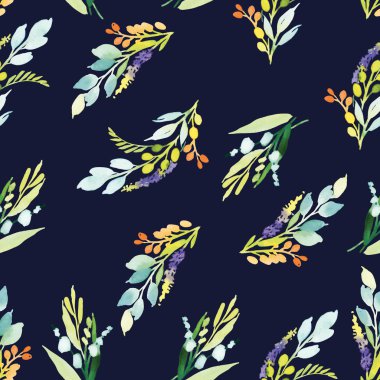 Suluboya çiçek deseni