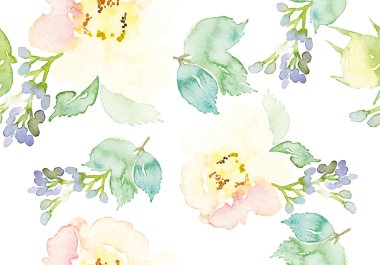 Suluboya çiçek deseni