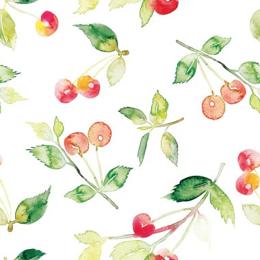 The seamless pattern cherries