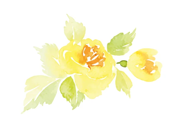 Fleurs de carte de voeux aquarelle . — Image vectorielle