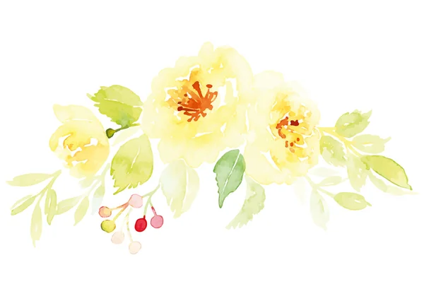 Aquarela flores cartão de saudação . — Vetor de Stock