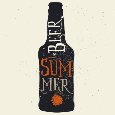 Bira posteri. T-shirtler için yazdırın. El yazı. Vektör grafikleri