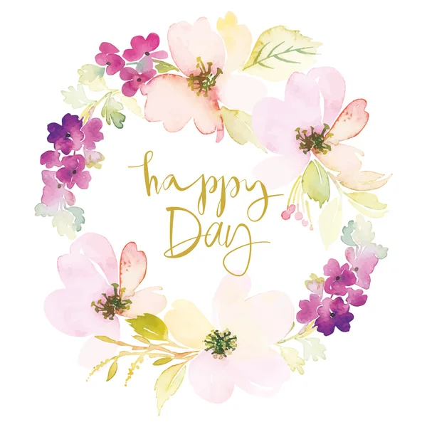 Suluboya tebrik kartı çiçekleri.