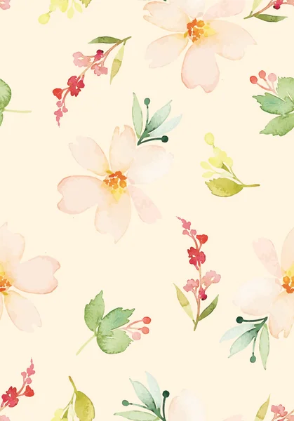 Aquarell-Blumenmuster — Stockvektor