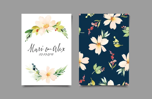 Dekoratif kartı. çiçekler içinde suluboya boyalı. yazı ver. seamless modeli.