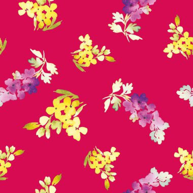 Suluboya çiçek deseni