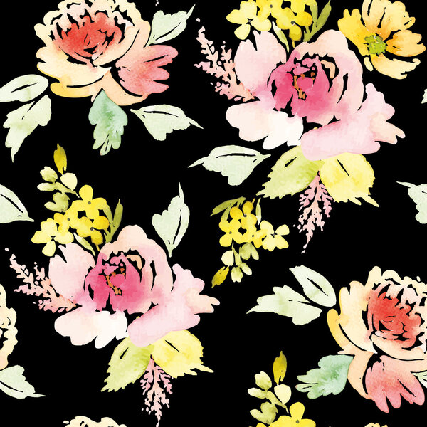 Watercolor flower pattern