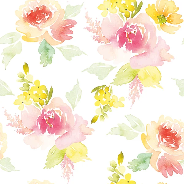 Watercolor flower pattern — Stock Vector