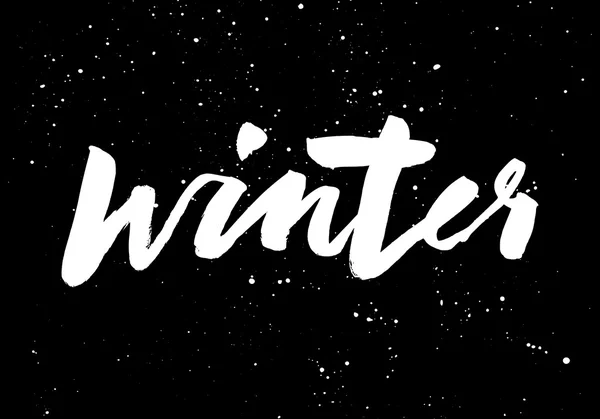 Winterkalligraphie. Handschrift. Pinsel schwarz. — Stockvektor