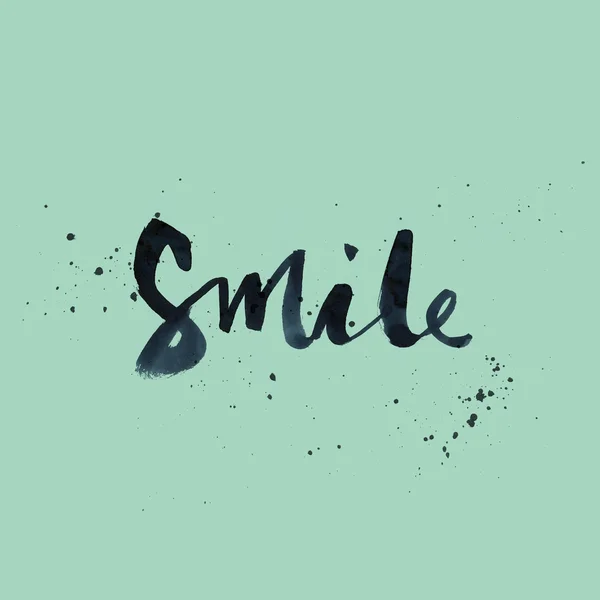 Decorative card. Hand lettering. Smile — Stock Photo, Image