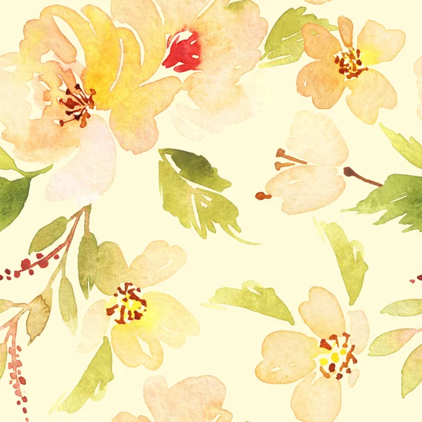 Watercolor flower pattern — Stock Photo, Image