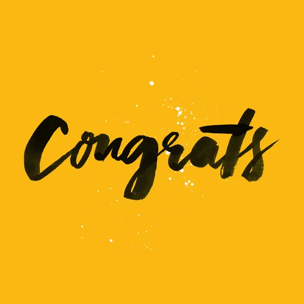 Decorative card. Hand lettering. Congrats — Stock Photo, Image