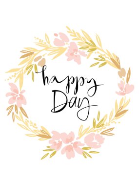 Suluboya tebrik kartı çiçekleri.