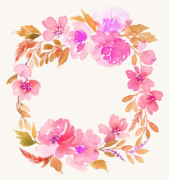 Watercolor wreath. Handmade. Illustration. — Stock Photo, Image