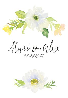 Tatil için kartı. Düğün, anneler günü, doğum günü. Watercol