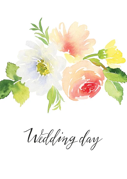 Κάρτα για τις διακοπές. Γάμους, την ημέρα της μητέρας, γενέθλια. Watercol — Φωτογραφία Αρχείου