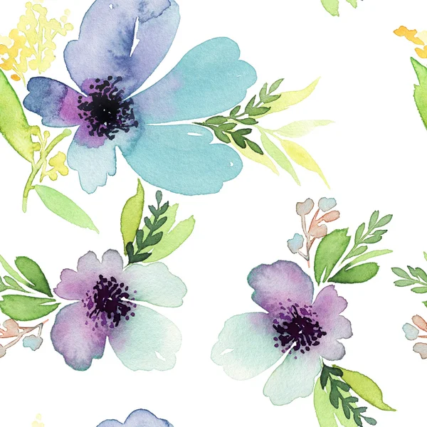 Seamless pattern with flowers watercolor. Gentle colors. Female — Stock Photo, Image