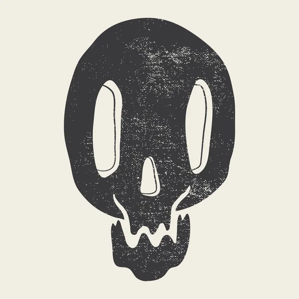 Impresión que representa un cráneo. Cartel de ilustración . — Archivo Imágenes Vectoriales