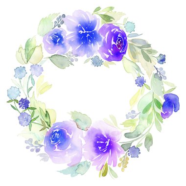 Çelenk düğün suluboya. El yapımı. Tebrik kartı