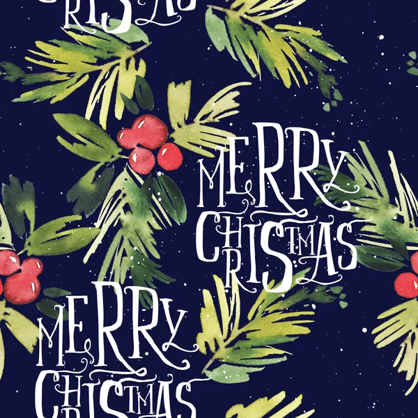 Watercolor Christmas seamless pattern — Stock Image Watercolor Christmas seamless pattern Royalty Free Stock Photos