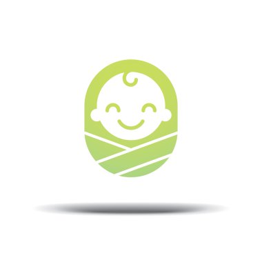 Logo tasarım bebek, neşeli neşeli çocuk