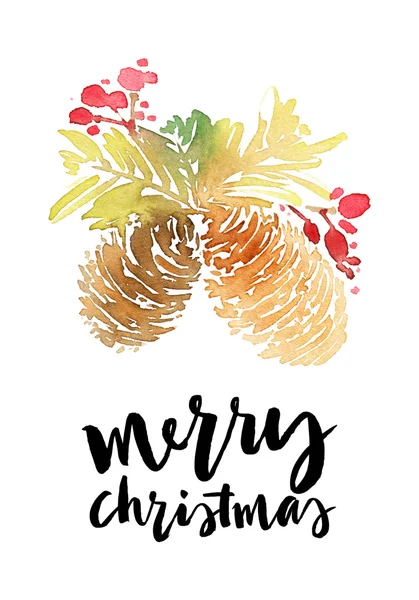 Christmas card. Watercolor — Stock Photo, Image