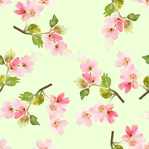 Seamless spring pattern. Watercolor painting. — Stock Photo, Image