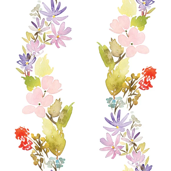 Seamless spring pattern. Watercolor painting. — 图库照片