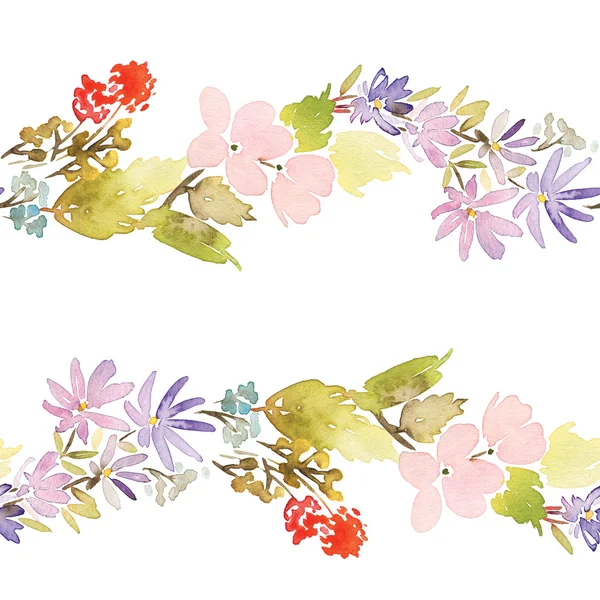 Seamless spring pattern. Watercolor painting. — 图库照片
