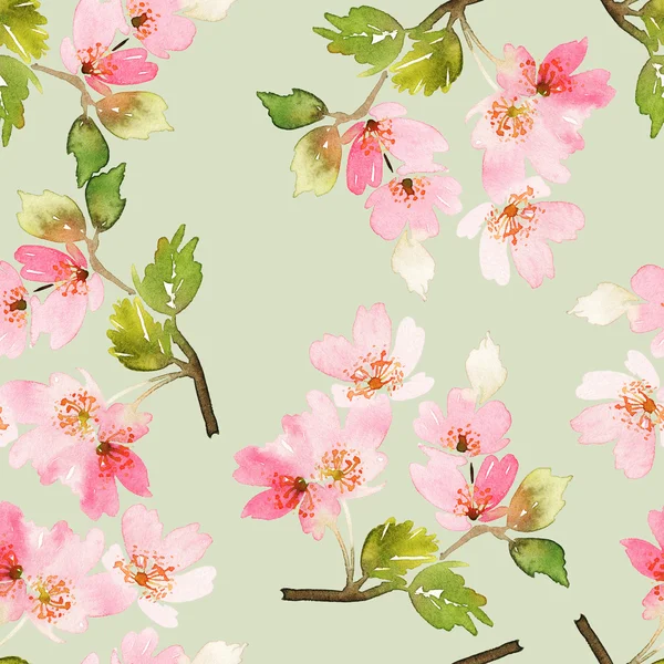 Seamless pattern with flowers watercolor. Gentle colors — Stock Photo, Image