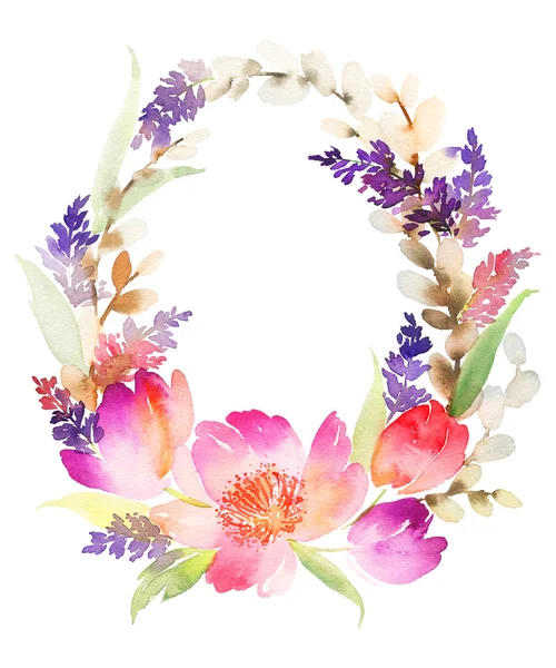 Çiçekli tebrik kartı. Pastel renkler. El yapımı.