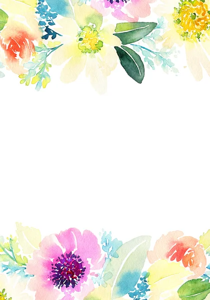 Ευχετήρια κάρτα με τα λουλούδια. Παστέλ χρώματα. Χειροποίητο. — Φωτογραφία Αρχείου