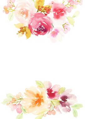 Çiçekli tebrik kartı. Pastel renkler. El yapımı.