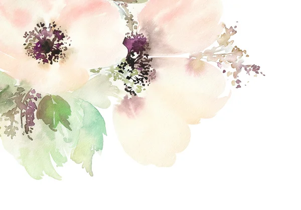 Çiçekli tebrik kartı. Pastel renkler. El yapımı.