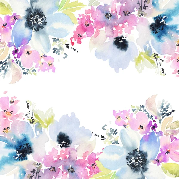 꽃 수채화와 완벽 한 패턴입니다. 부드러운 색상. — 스톡 사진
