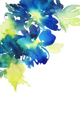 Çiçekli tebrik kartı. Pastel renkler. El yapımı.