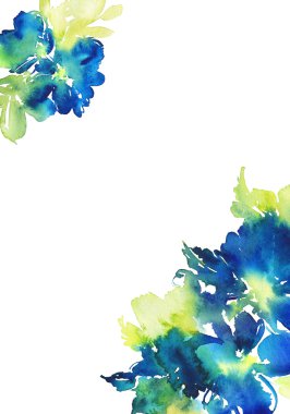 Çiçekli tebrik kartı. Pastel renkler. El yapımı.