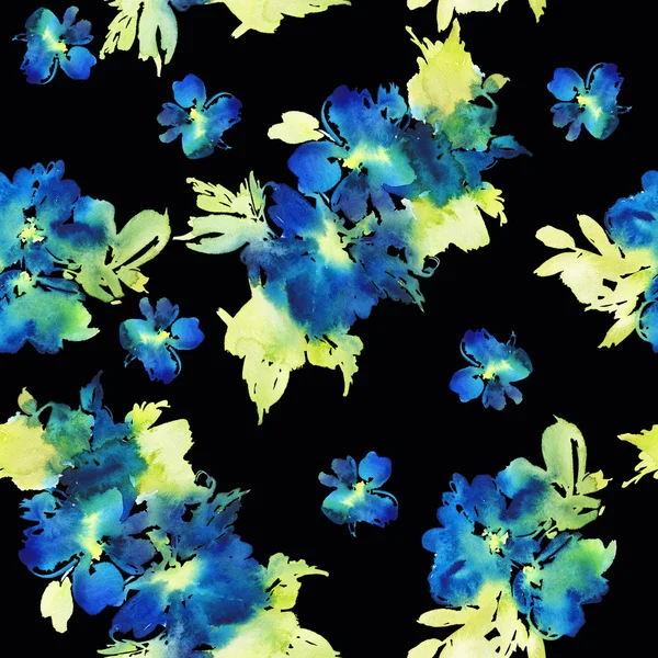 Seamless pattern with flowers watercolor. Gentle colors. — Stock Photo, Image