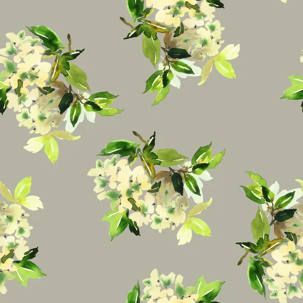 Nahtloses Muster mit Blumen Aquarell. sanfte Farben. — Stockfoto
