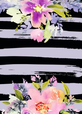 Çiçekli tebrik kartı.