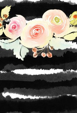 Çiçekli tebrik kartı.