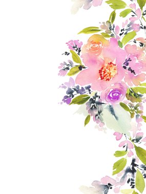 Çiçekli tebrik kartı.