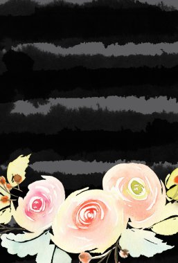 Çiçekli tebrik kartı.