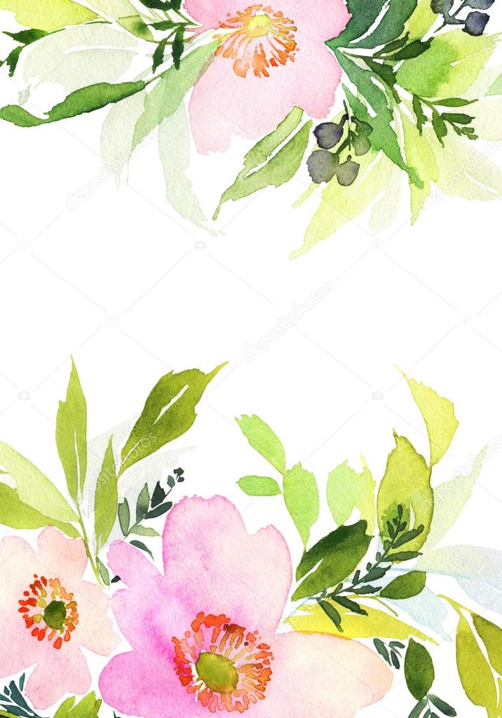 Greeting card with flowers.